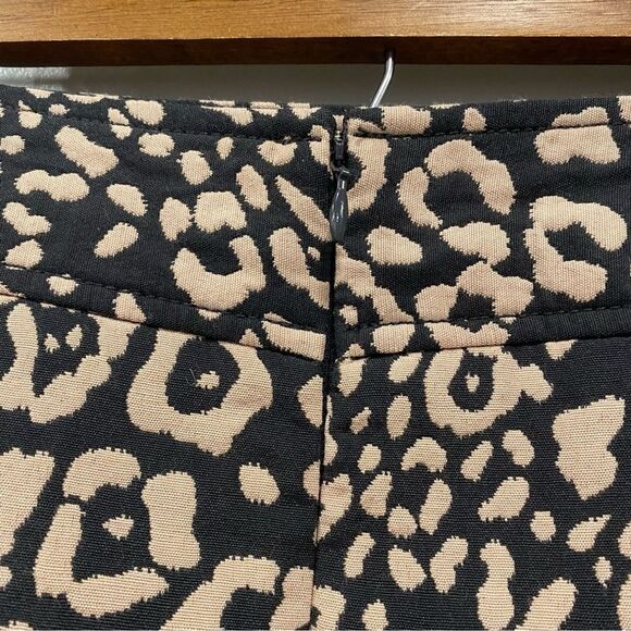 LOFT 8 Brown Animal Print Mini A-Line Skirt Pocket Y2K 90s Grunge Rockstar Retro - Picture 6 of 16